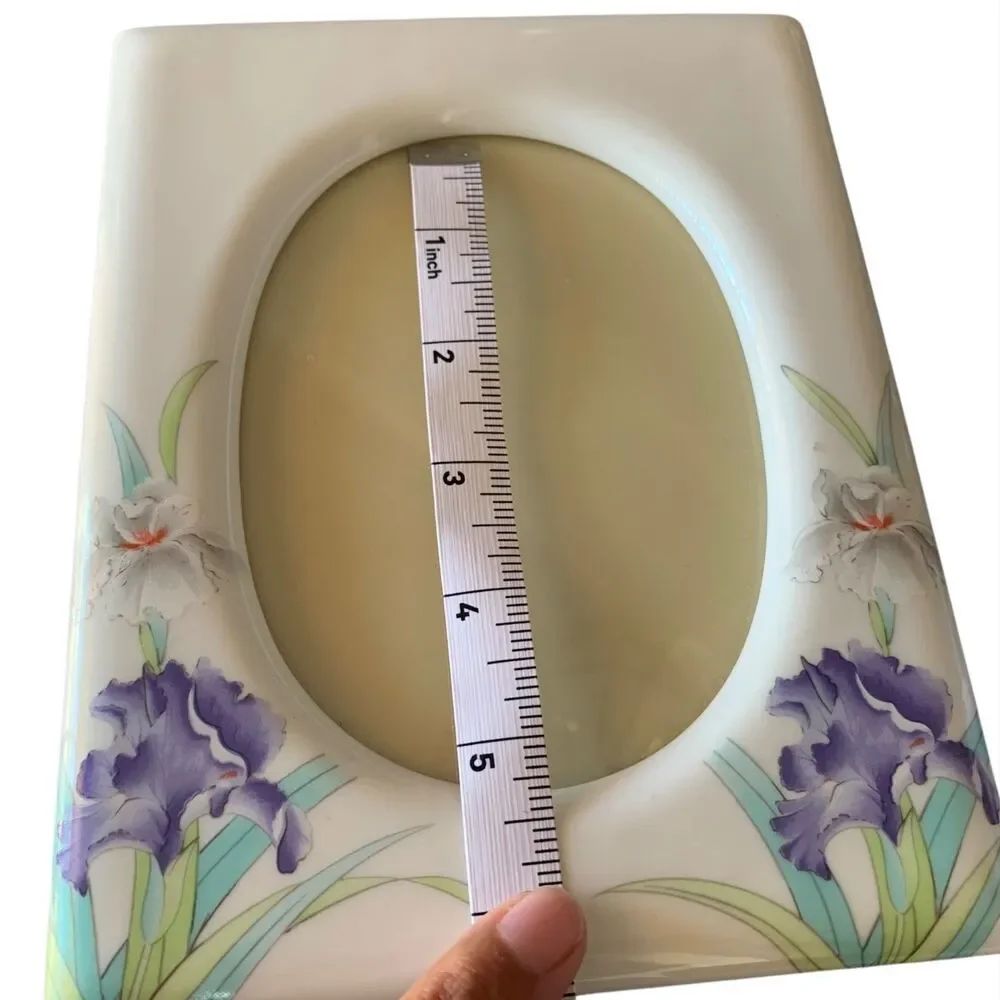 Floral Ceramic Picture Frame Otagiri Japan Vintage Shibata Oval Picture